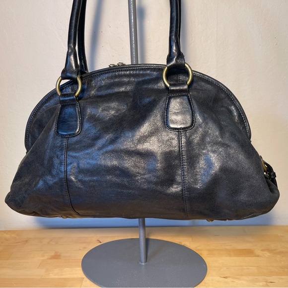 HOBO International vintage black leather top rounded satchel - Picture 4 of 14